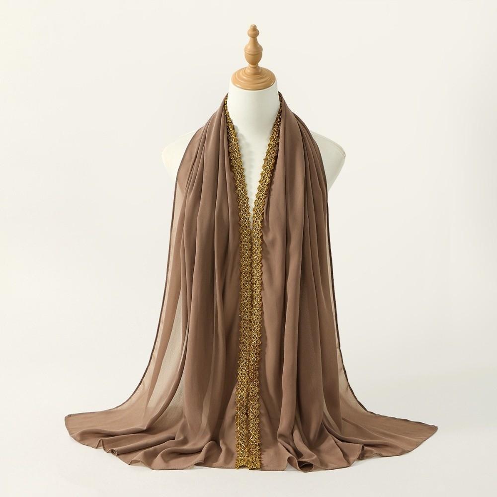 Golden Wave Eid al-Fitr Hijab Soft Breathable Shawl Wrap Multi-Functional Use
