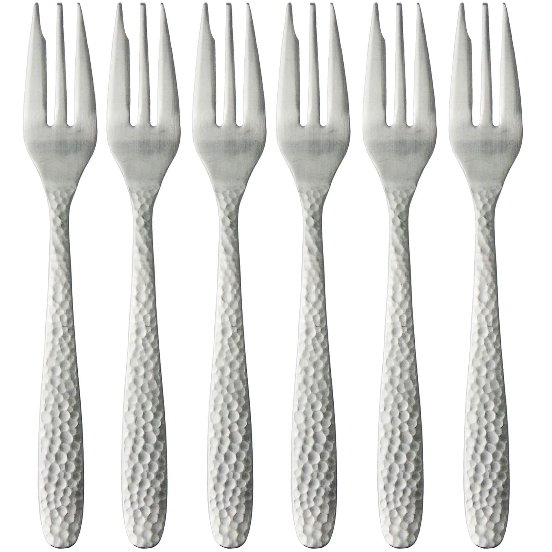 Nagao Hammer Sound Cake Fork Set of Stainless Made in Japan 6, Steel,