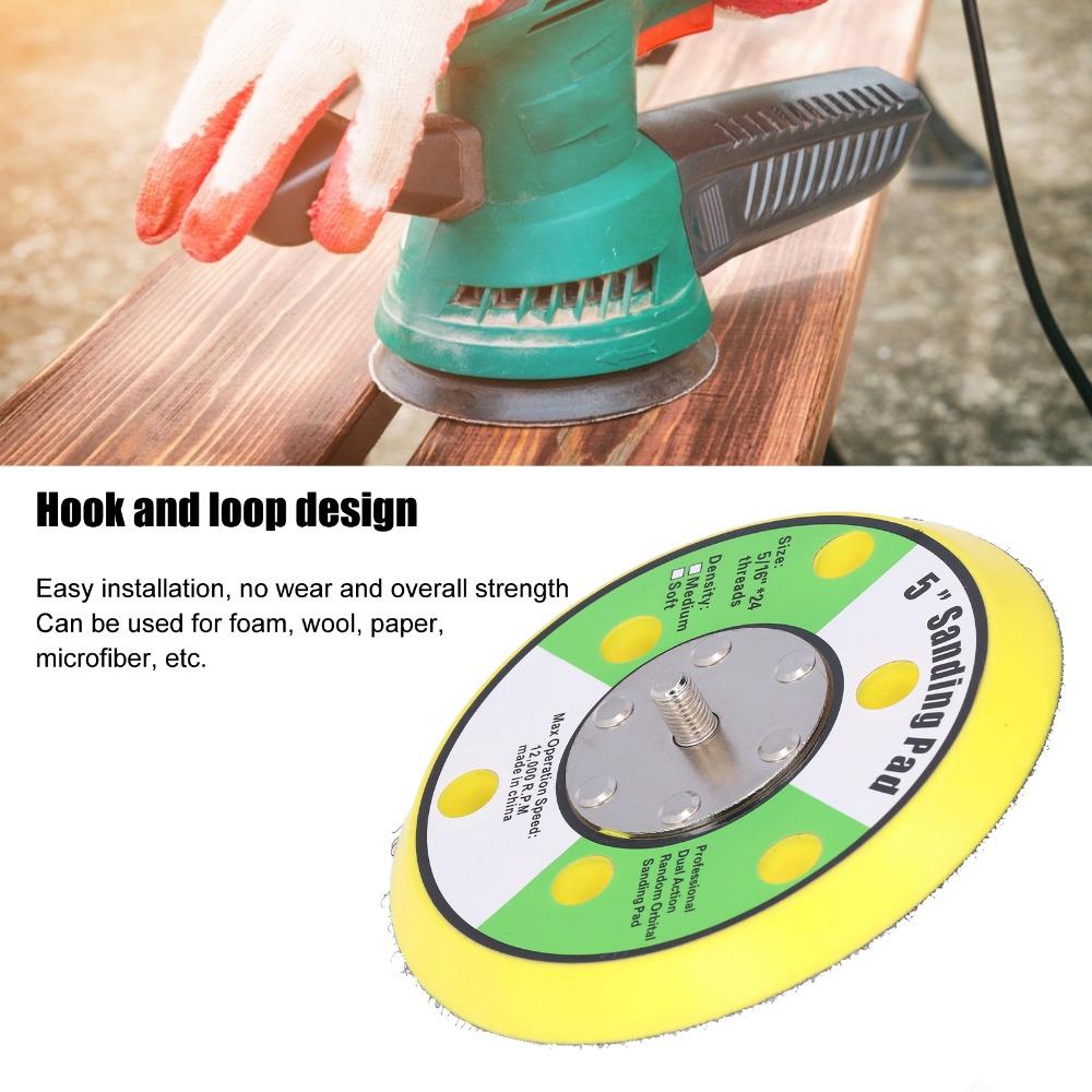 PU Backin Sanding Pad Hook Loop Pneumatic Sande 6 Holes Backing Plate Air Polishers