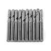 10pcs Single Flute End Mill Cutter CNC Tool Bits 3.175mm Diameter 22mm Cutting Edge Length
