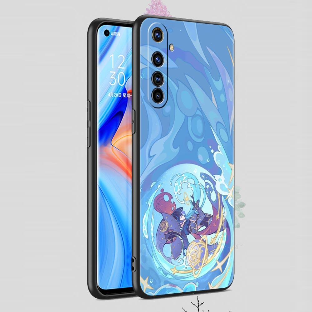 For Realme 10 9 8 5G 7 6 GT2 Pro Plus 9i 8i C21 C11 C25 C35 Genshin Impact Cartoon Logo Phone Case For Realme GT Neo 2 3T Cover