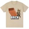 Funny Cat Throwing Brick Meme Graphic Tshirt Unisex Unisex Fashion Humor Harajuku Summer Casual Short Sleeved Unisexs Clothing Tops