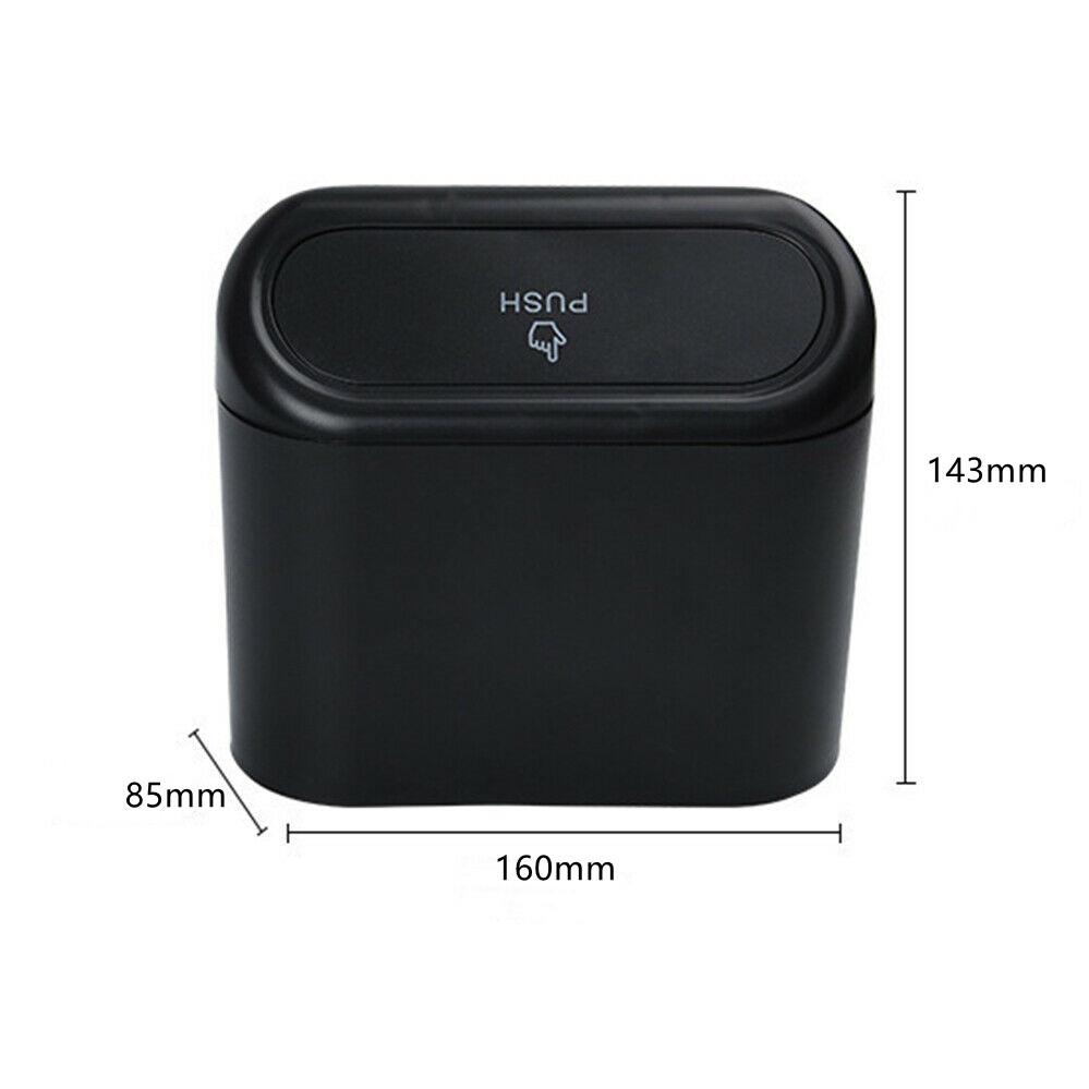Black ABS Car Trash Bin Square Hanging Vehicle Garbage Dust Case Storage Box Auto Interior Accessory