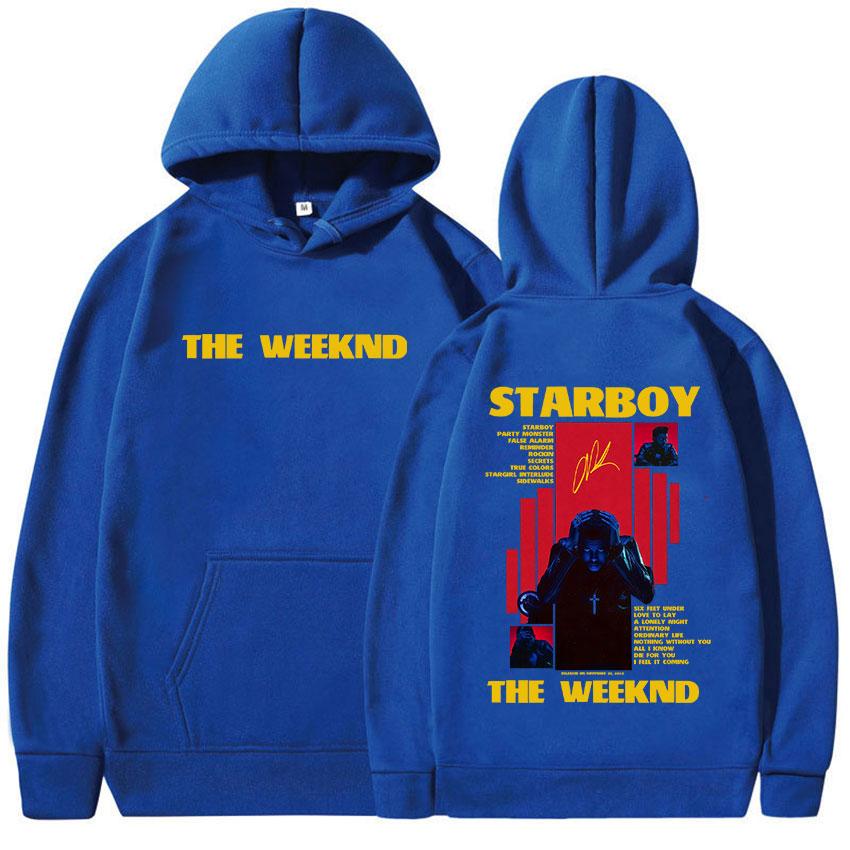Rapper The Weeknd Starboy Album  Merch Hoodie Men Women Harajuku Gothic Hip Hop Fashion Pullover Sweatshirts Fans Streetwear