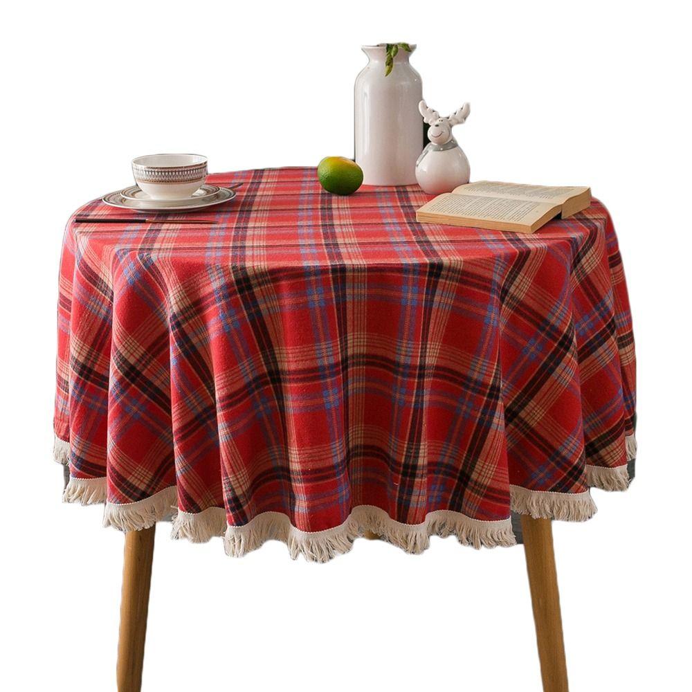 Rundt Bordtrekk Dusker Duk Myk Julepledd Duk Julepynt