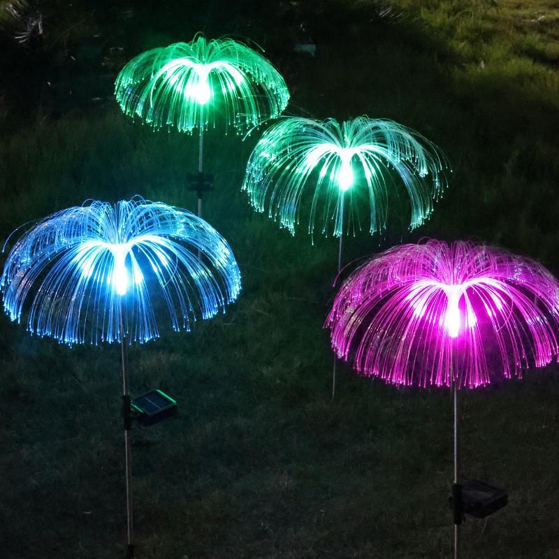Solar LED Fiber Optic Jellyfish Snowman Garden Light