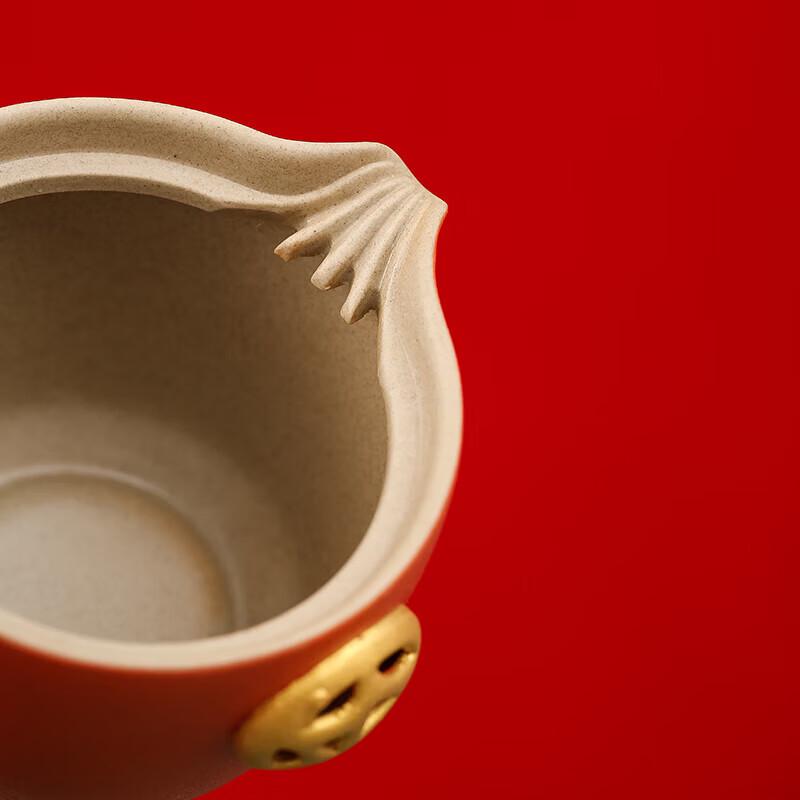 Wanchunhe Auspicious Ruyi Red Porcelain Tea Set
