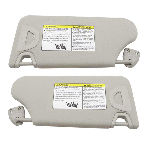 Gray ABS Car Sun Visors with Lights (Left & Right Pair)