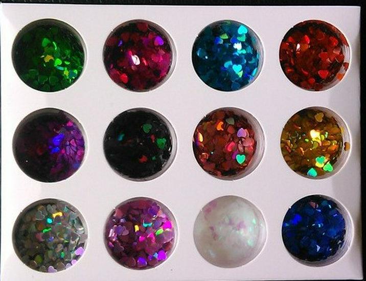 

Наклейки для нейл-арта ультратонкие переливающиеся сердечки и украшения для макияжа глаз