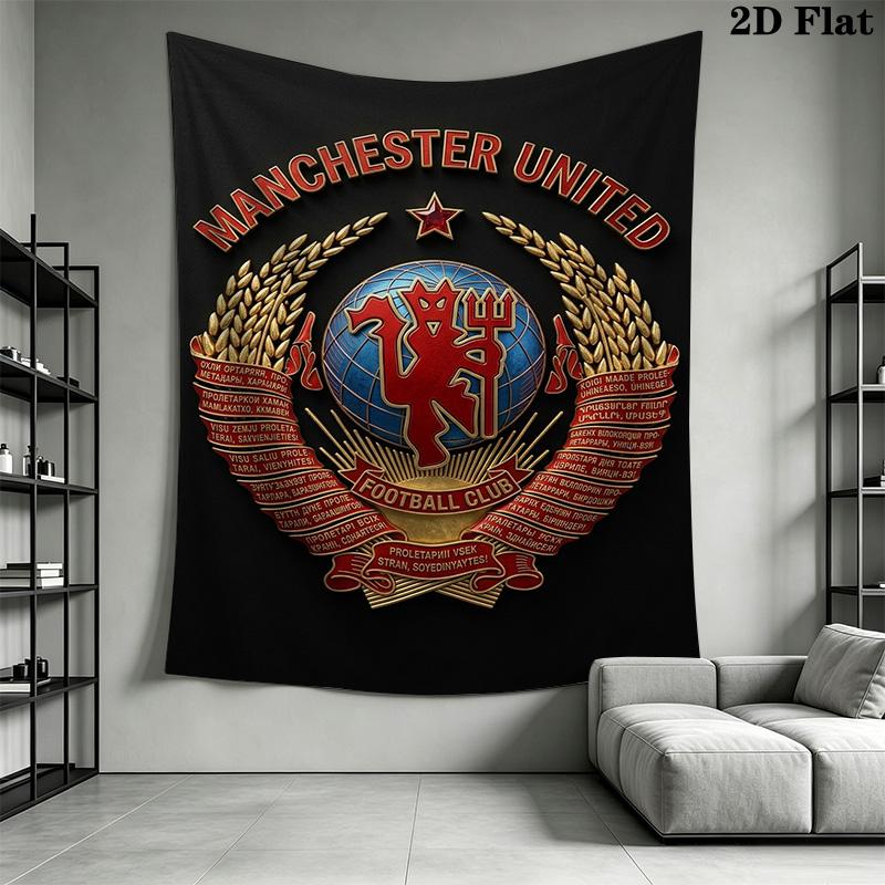 Manchester Crest Wallpaper Threepiece Set 1 Duvet Cover 2 Pillowcase Without Core Duvet Cover And Pillowcase Bedding Set