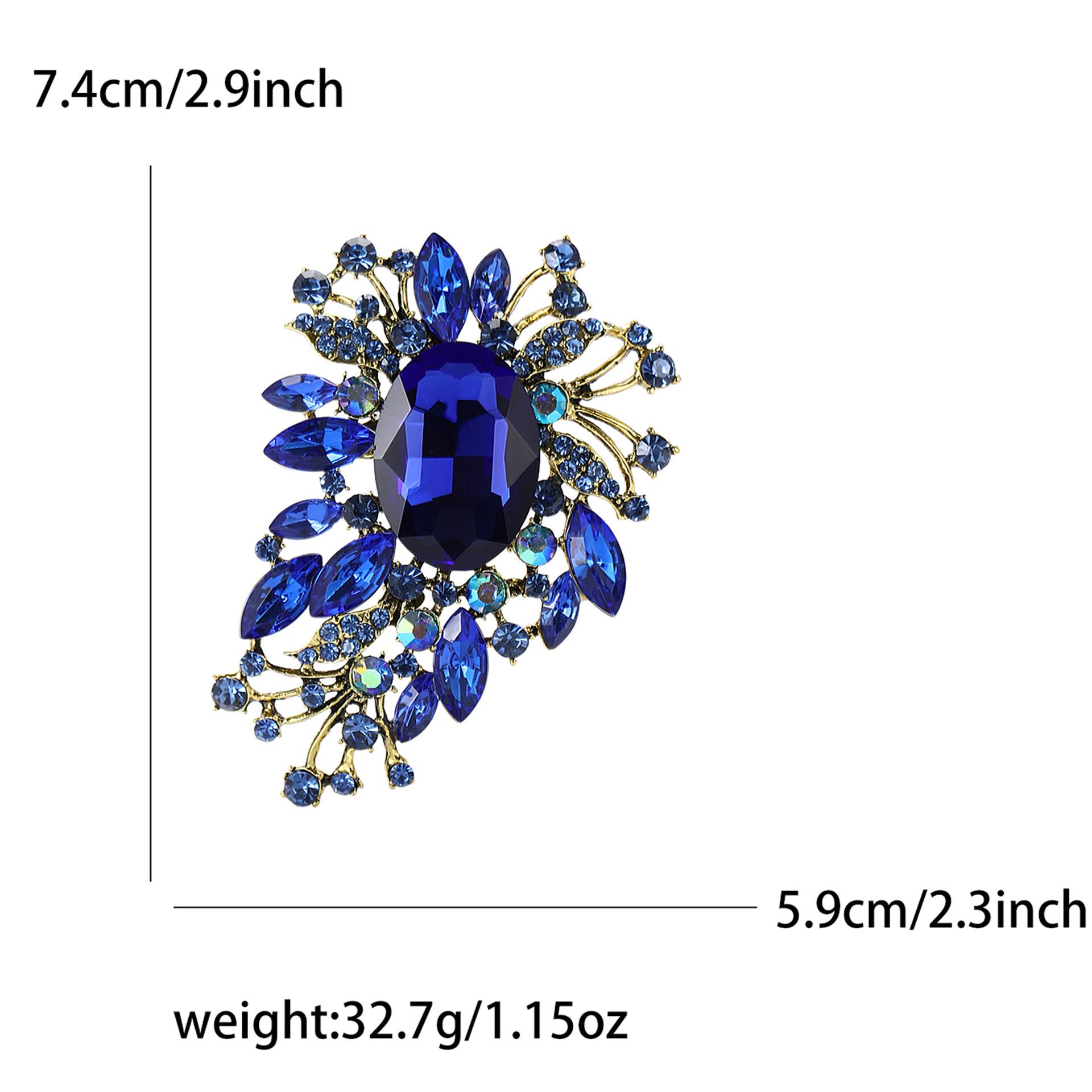 

Модная креативная брошь из сплава среднего размера из стекла, изысканная универсальная женская брошь для пальто, корсаж, ювелирное украшение, булавка