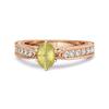 Lemon Quartz Tapered Five-Stone Ring -925 Sterling Silver Rose Gold Vermeil