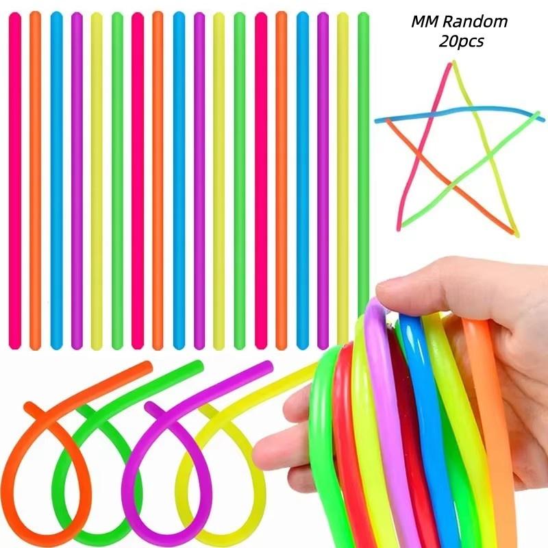 10PCS Noodle Pack Stretchy Strings Fidget Toys Silent Fidget Toys Relieve Stress Adult Anxiety Stress Autistic ADD ADHD Autism
