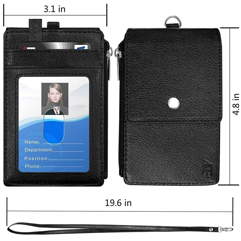 Portafoglio Minimalista Con Finestra ID E Cordino | Portafoglio Impermeabile Con Cerniera, Portachiavi, Grigio
