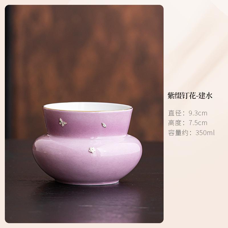 

Butterfly Nail Flowers Jianshui Tea Wash Bowl Writing-brush Washer Tea Garbage Can Tea Residue Bucket Chaxi Teaware Ornaments