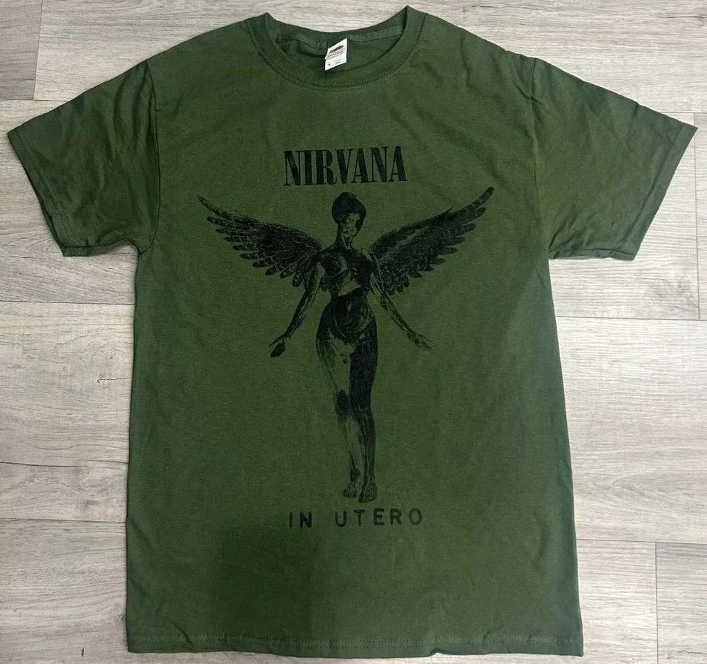 100% Cotton TOPS UNISEX TEES MENS WOMENS NIRVANA UTERO HEAVY METAL BAND T Shirt