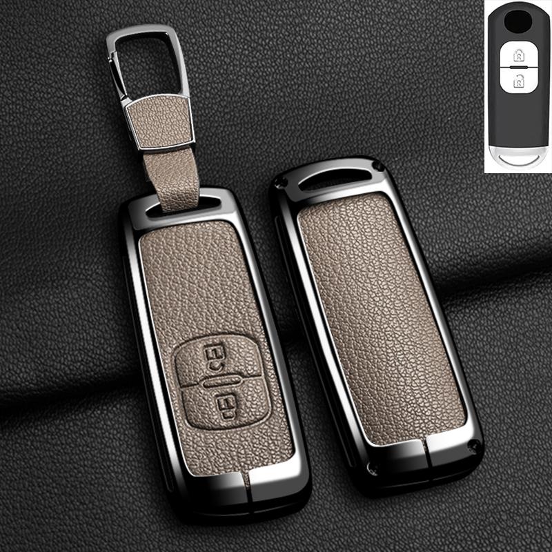 Zinc Alloy Car Key Cover Holder for Mazda Axela Atenza 3 2 6 CX3 CX5 CX30 CX8 CX9 MX5 RX7 RX8 SKYACTIV Remote Protector Keychain