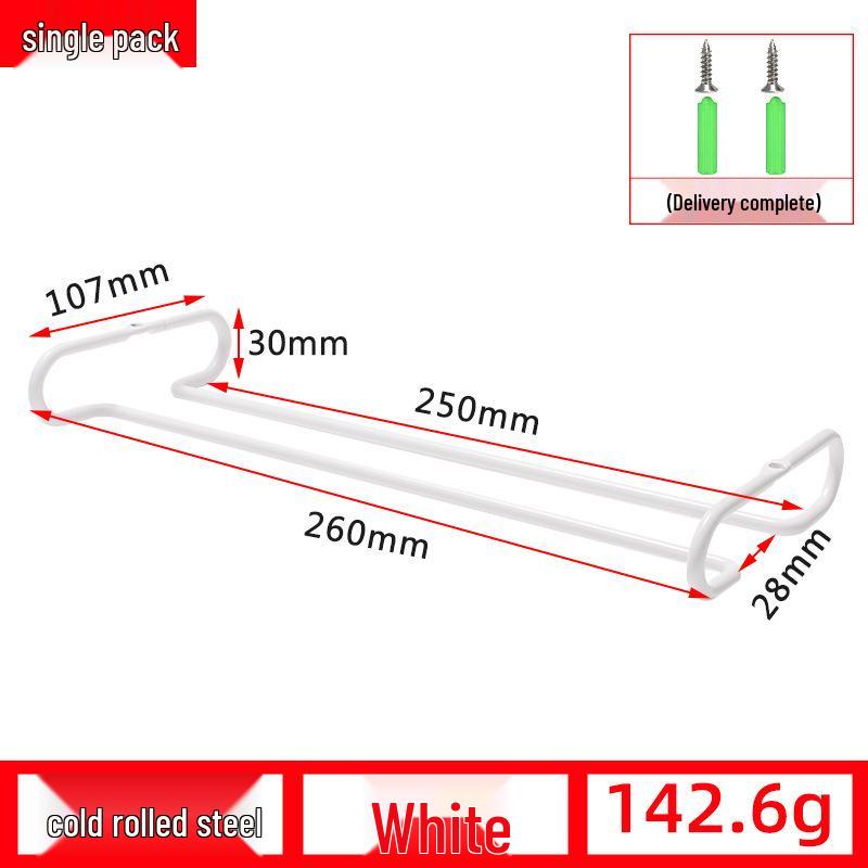 

Under-Cabinet Hanging Inverted Stemware Rack, Black & White Cold-Rolled Steel Wine Glass Holder