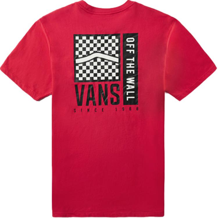Vans Off The Wall Comfortable Breathable Simple Soft Short Sleeve Regular T-Shirt Women Tops Red VN0A4BRFIZQ