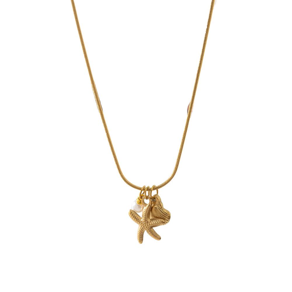 Summer New Necklace Female Starfish Shell Pendant Jewelry Light Luxury Fashion Niche High-end Accessories
