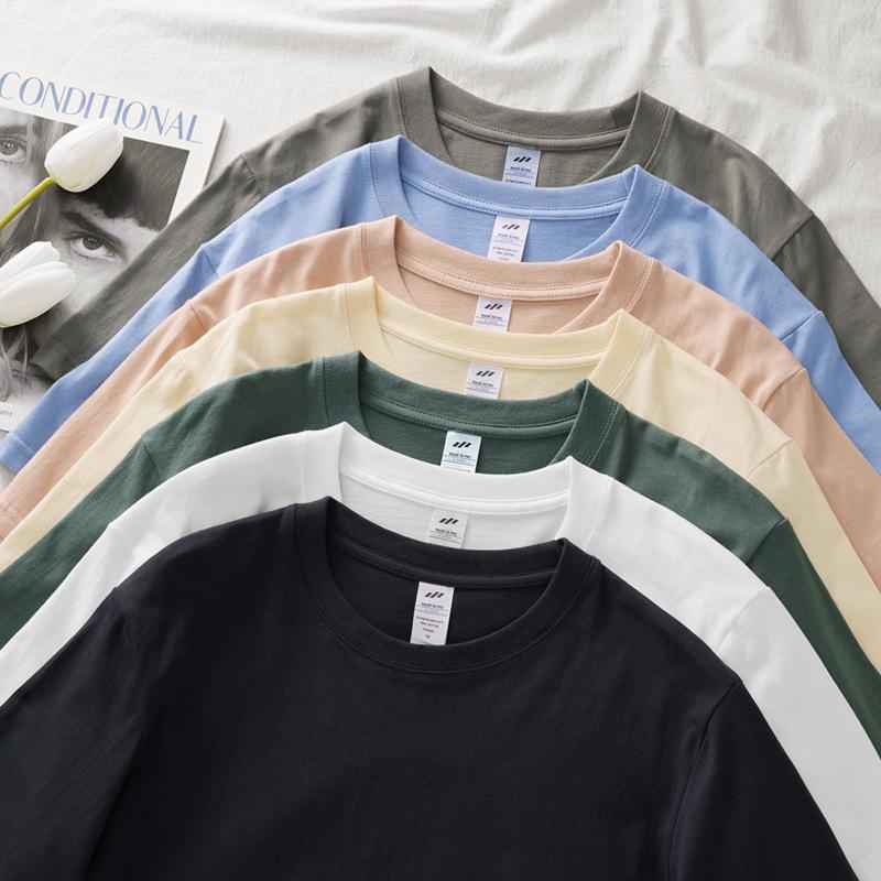 Tricou Unisex de Vară din Bumbac - Culoare Solidă, Mânecă Scurtă, Gât Rotund, Croială Lejeră Casual