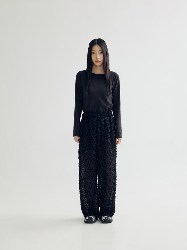 BOMNAL BOUTIQUE Feather Pants _ Black