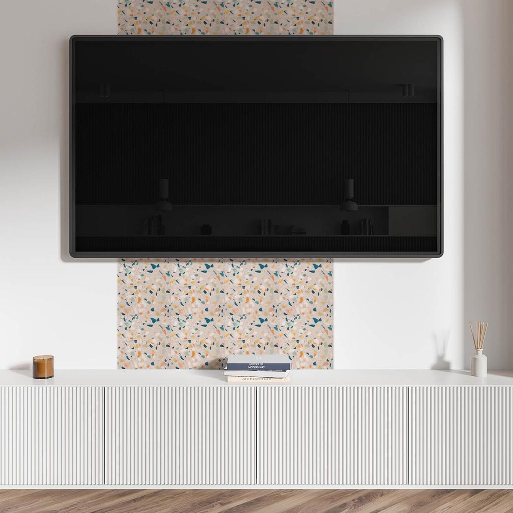 Komplet Kafelków Winylowych Pcv Wzór Z Kolorowymi Fragmentami 10X40X20 Cm