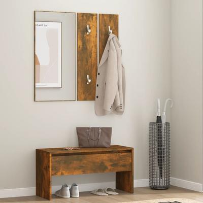 Vidaxl Hallway Furniture Set, Smoked Oak