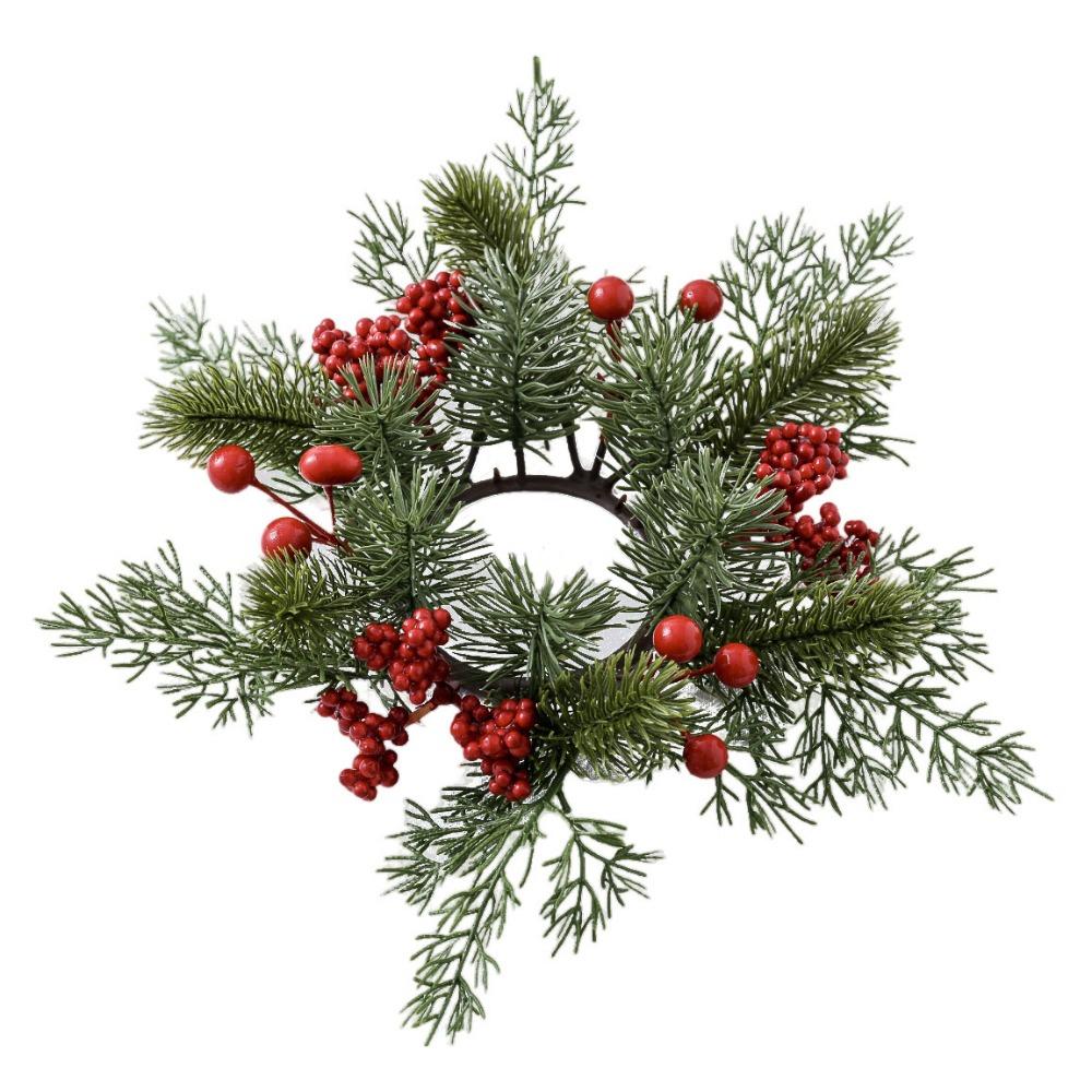 

Искусственный Цветочный Свечной Венок 25СМ Красные Ягоды Свечные Кольца Принадлежности для Вечеринки Венок Подсвечник из Сосновых Иголок Рождественский Декор