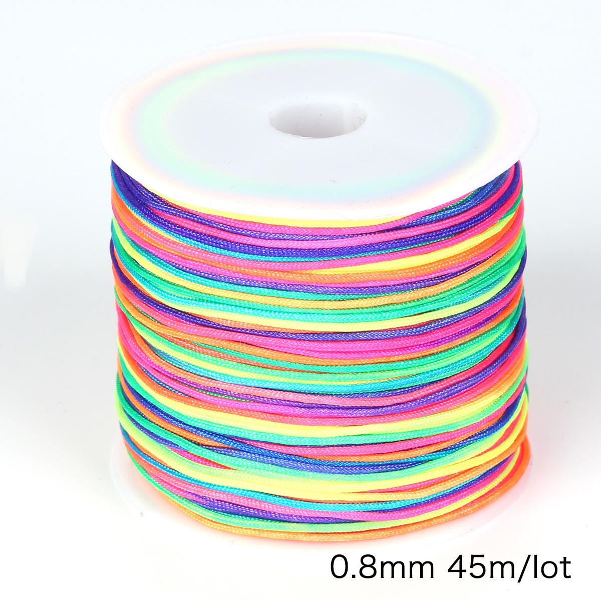 

45/120Meter Cotton Cord Nylon Cord Thread String DIY Beading Braided Bracelet Jewelry Making 0.8mm 45M різнокольоровий