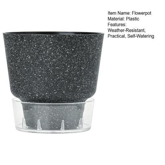 Self-Watering Flowerpot Plant Pot with Visual Reservoir Drainage Hole Self Watering Planter with Absorbent Rope for Indoor Outdoor Plants
