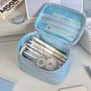 Dot Patterns Storage Bag Portable Large Capacity Pencil Case Double Zipper Cosmetic Bag