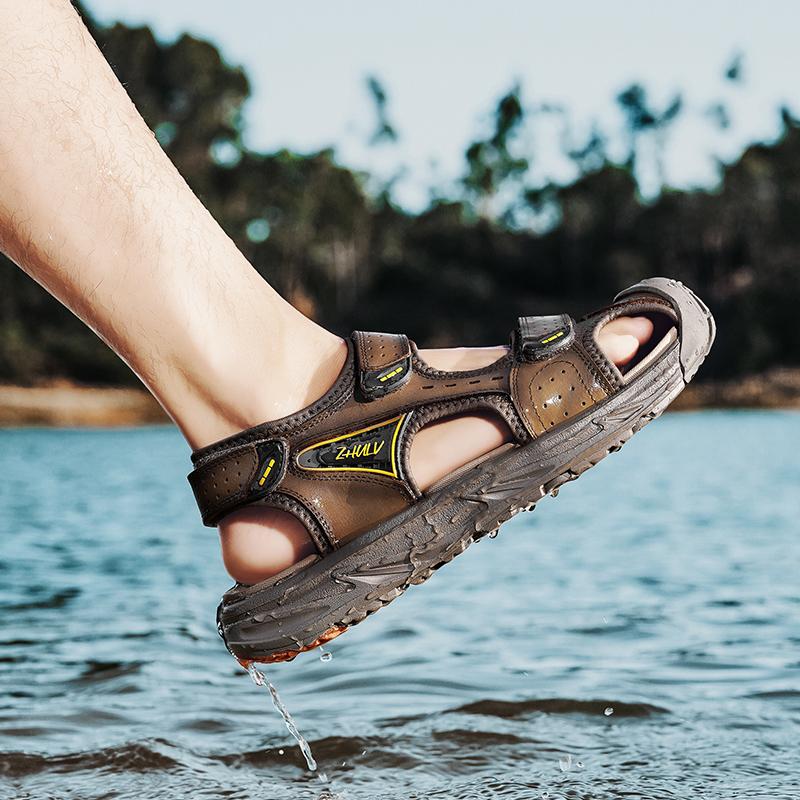 Модные летние мужские сандалии из натуральной кожи — фото 3