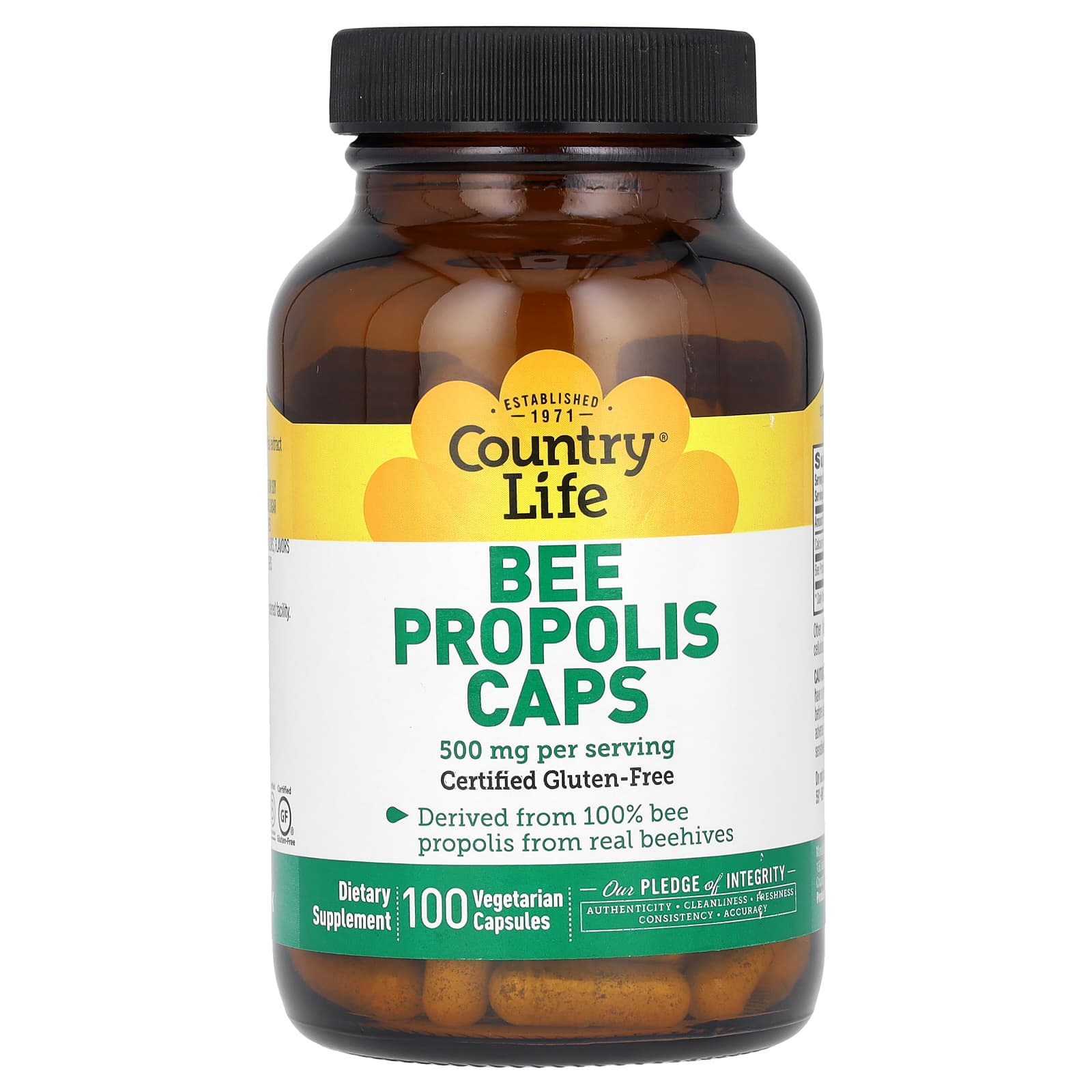 

Country Life, Propolis Capsule, 500mg, 100 Veggie Capsules (250mg per capsule)