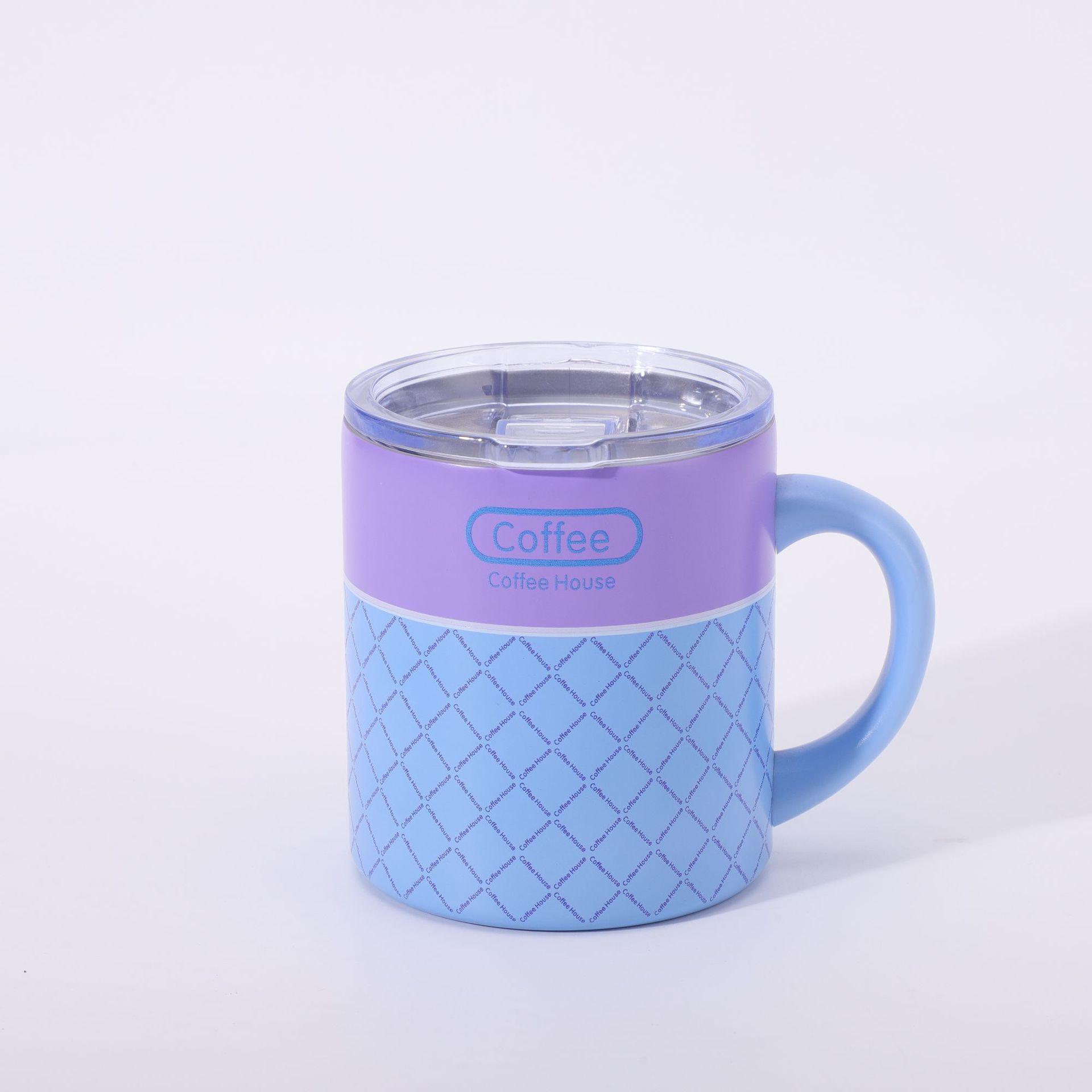 

304 Stainless Steel Insulated Mug with Handle - Double-Layer Design for Home and Office Use 12oz синій