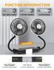 Dual Car Backseat Cooling Fans with 2 Independent Heads and Lights 3 Speeds 360° Rotatable Quiet Vehicle Fans