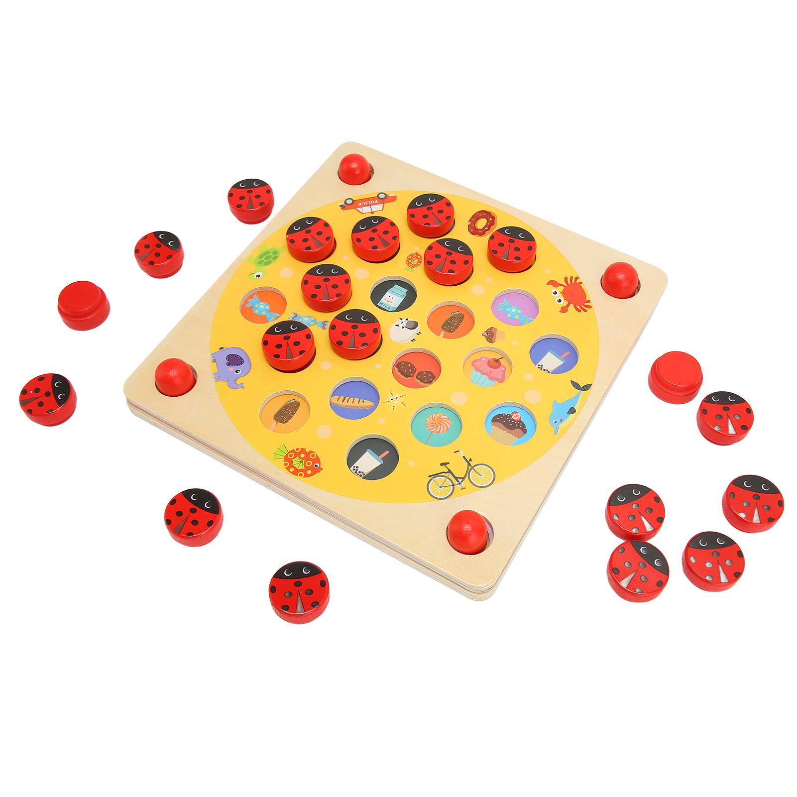 

Ladybird Game Board Cognitive Development Wooden Memory Matching Activities
