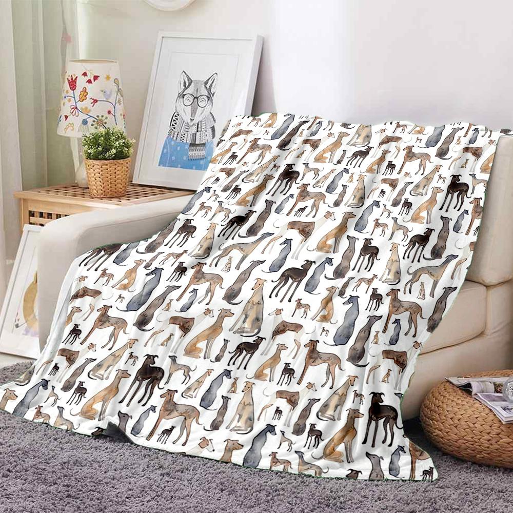 1Pc Watercolor Dogs Blanket Soft And Comfortable Casual Warm Camping Travel Christmas Halloween Xmas Gift M924186
