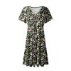Women's Summer Dress Loose Beach Vacation Casual Deep V Neck Short Sleeve Dress Elegant Dress