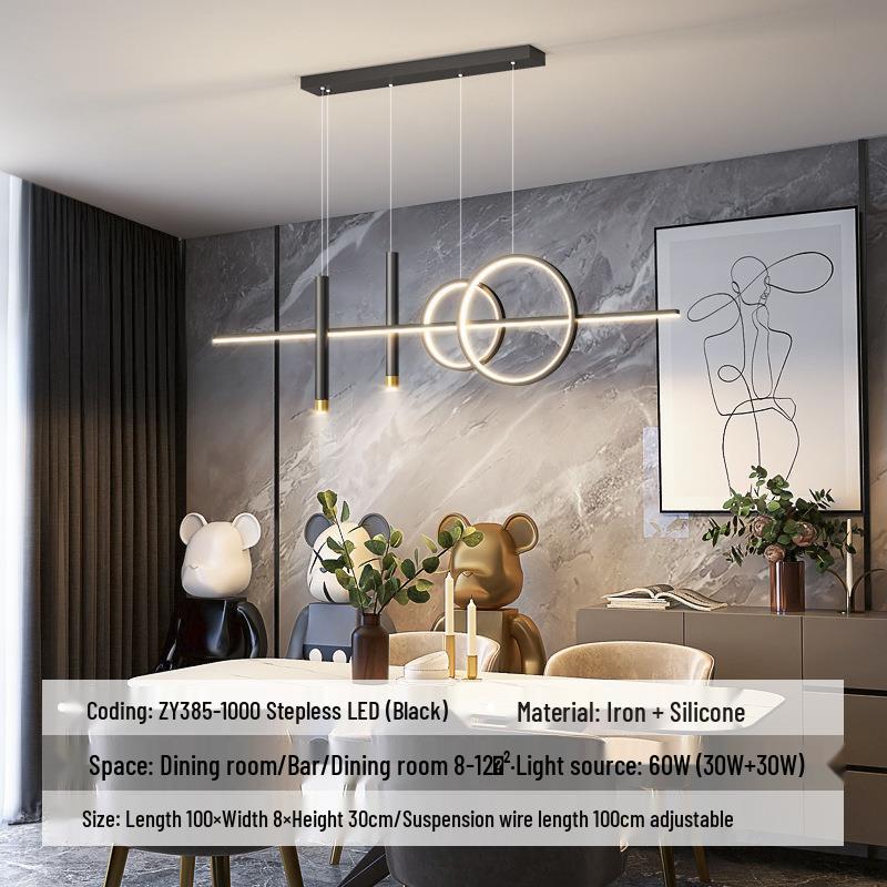 Nordic Minimalist Long Strip Pendant Light for Modern Dining Room or Bar