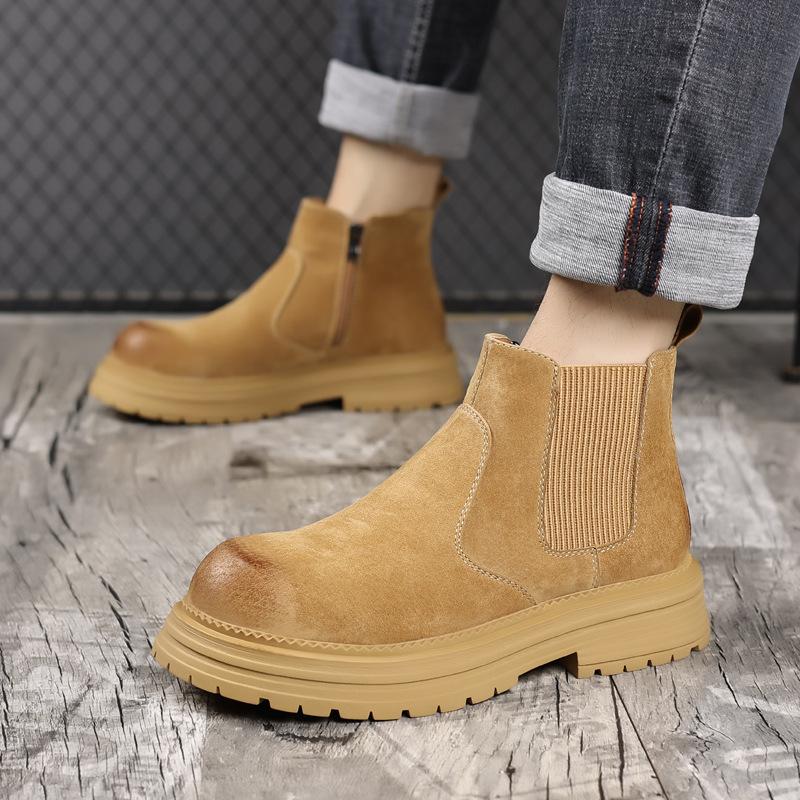 Autumn and Winter Martin Boots Men's Side Thick-soled Chelsea Sleeve Boots Vintage Outdoor Boots