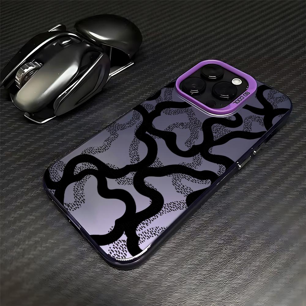 

New Fashion Black Lines Frosted Case for Samsung Galaxy S25 S24 S23 S22 Ultra S21 Plus S20 FE A73 A72 A71 A56 A55 Acrylic Cover Galaxy A50 A50S