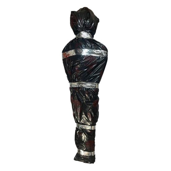 60 Inch Hanging Corpse Dead Victim Props Scary Fake Corpse In Bag Inflatable Hanging Dead Body for Halloween Indoor Outdoor Haunted House Decor