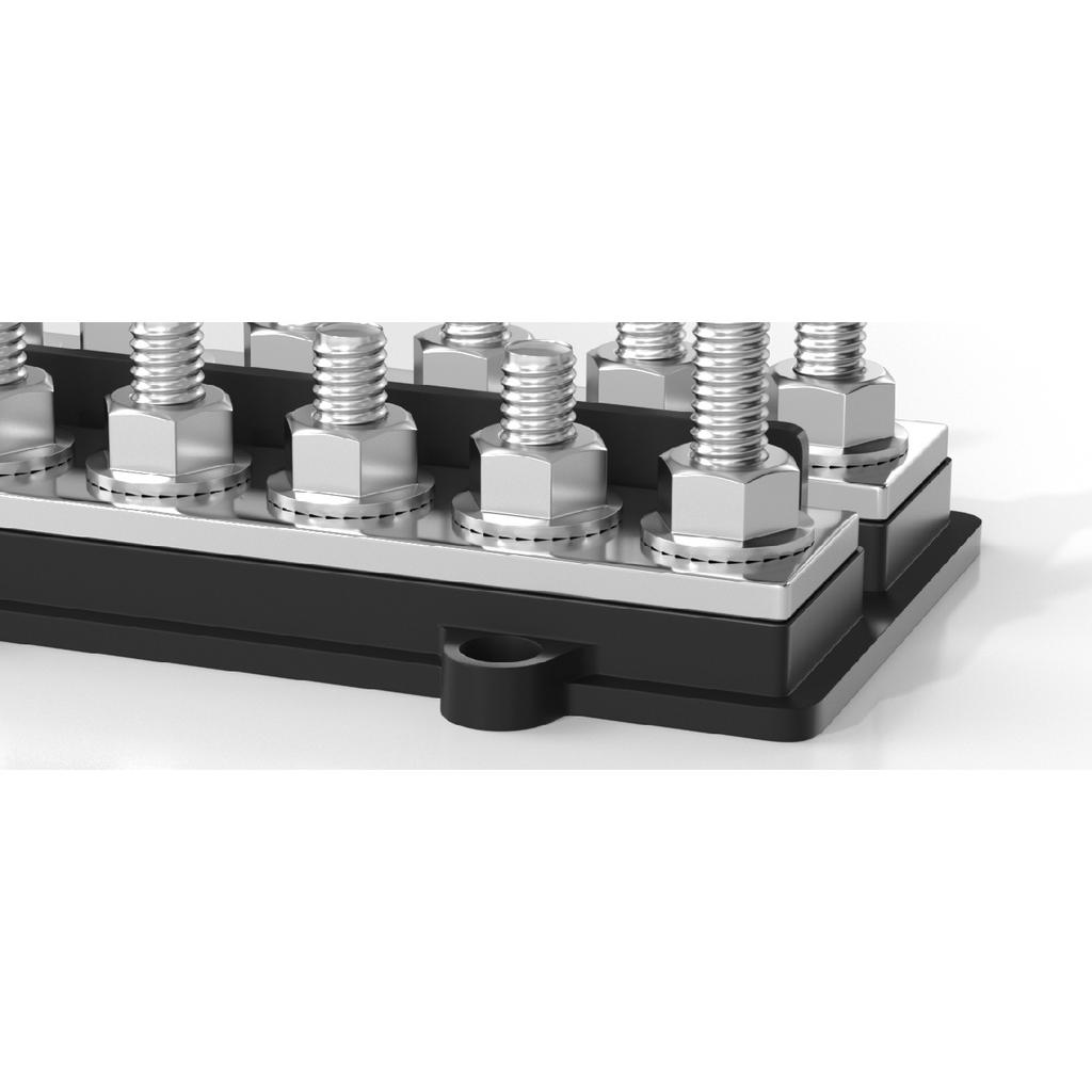 250A Dual Bus Bar 12V Dual Row Bus Bar Power Distribution Block 12 x 5/16" Terminal Studs Positive and Negative Battery Bus Bar