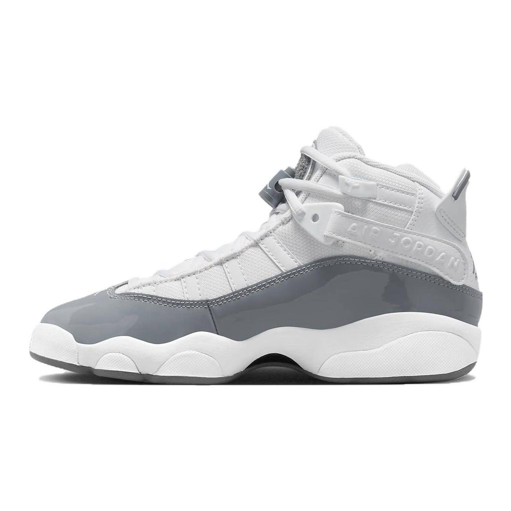 Air Jordan 6 Rings GS White Cool Grey Kids Sneakers 323419-121