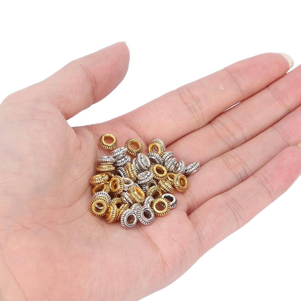 50pcs Zinc Alloy Hair Dreadlocks Rings Gold Silver Hair Beard Decoration Rings DIY Jewelry Accessories