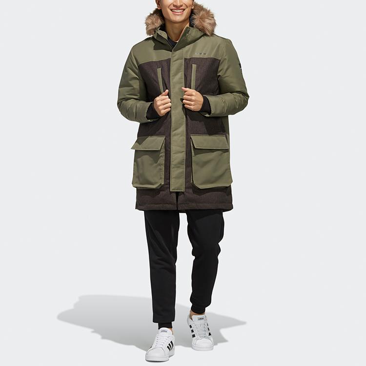 Adidas Neo Street Down Parka Men Outerwear Khaki-Brown EI4396