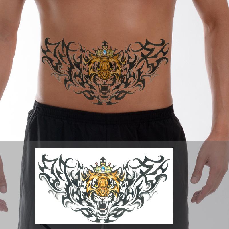 Über die Schulter Drache dreiseitiger Buddha Blume Brust Tattoo Aufkleber, neuer Halbarm-Buchstaben Anti-Schweiß Tattoo Aufkleber