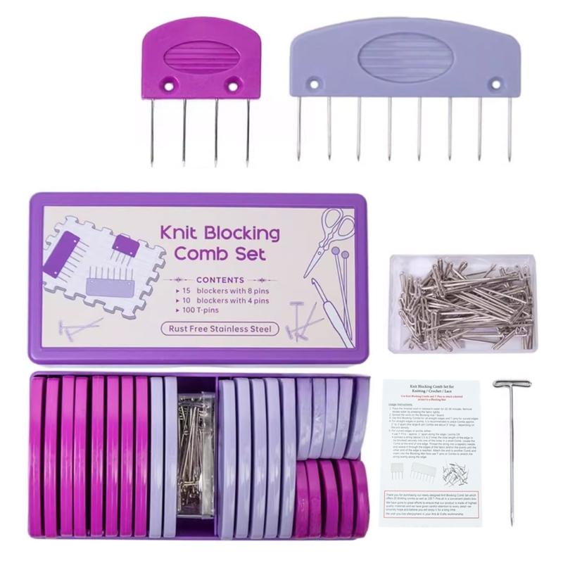 

Colorful Knit Blocking Comb Set Crochet Blocking Pins Blocking Knit Combs Set for Knitting and Needlework Projects