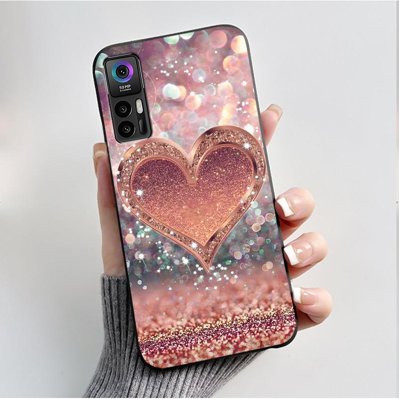Case For TCL 30 Plus 30 5G T676K T676J T676H T776H Phone Case Fashion Butterfly Flowers Black Silicone Shockproof Cover Casing